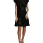 Dolce & Gabbana Elegant Black Floral Lace A-Line Mini Dress