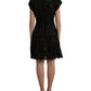 Dolce & Gabbana Elegant Black Floral Lace A-Line Mini Dress