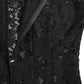 Dolce & Gabbana Elegant Black Floral Lace A-Line Mini Dress