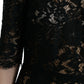 Dolce & Gabbana Elegant Black Floral Lace Midi Dress