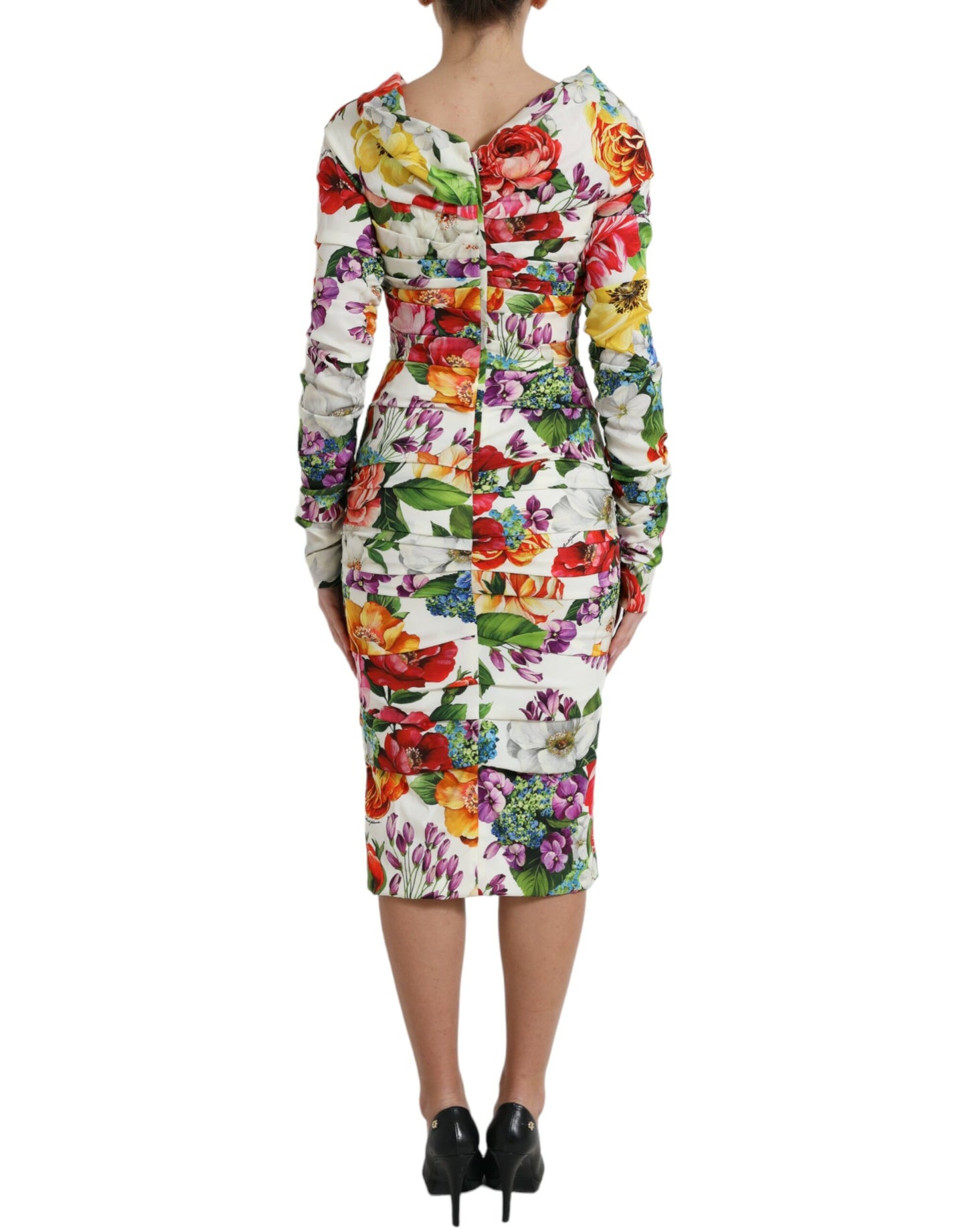 Dolce & Gabbana Elegant Floral Sheath Midi Dress