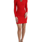 Dolce & Gabbana Elegant Red Bodycon Mini Dress with Sacred Heart