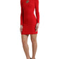 Dolce & Gabbana Elegant Red Bodycon Mini Dress with Sacred Heart