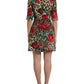 Dolce & Gabbana Elegant A-Line Leopard & Floral Dress