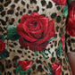 Dolce & Gabbana Elegant A-Line Leopard & Floral Dress