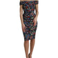 Dolce & Gabbana Elegant Floral Sheath Off Shoulder Dress