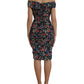 Dolce & Gabbana Elegant Floral Sheath Off Shoulder Dress