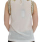 Dolce & Gabbana Elegant Sleeveless Silk Blouse with Crystal Embellishment