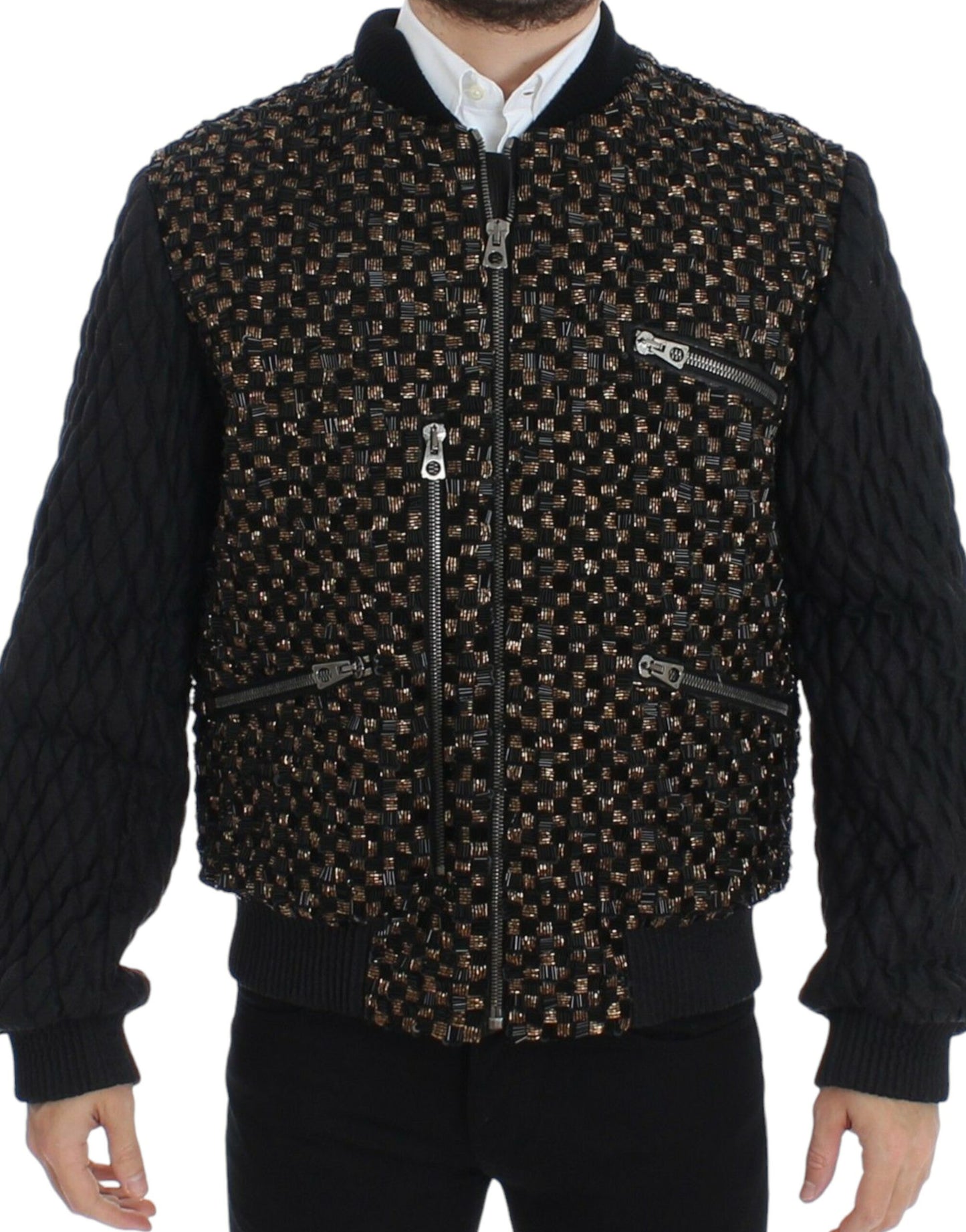 Dolce & Gabbana Elegant Black Sequined Designer Jacket