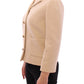 Dolce & Gabbana Elegant Beige Wool-Blend Jacket with Gold Accents