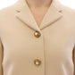 Dolce & Gabbana Elegant Beige Wool-Blend Jacket with Gold Accents