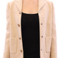 Dolce & Gabbana Elegant Beige Wool-Blend Jacket with Gold Accents