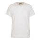 Fred Mello Classic White Cotton Crewneck Tee with Pocket