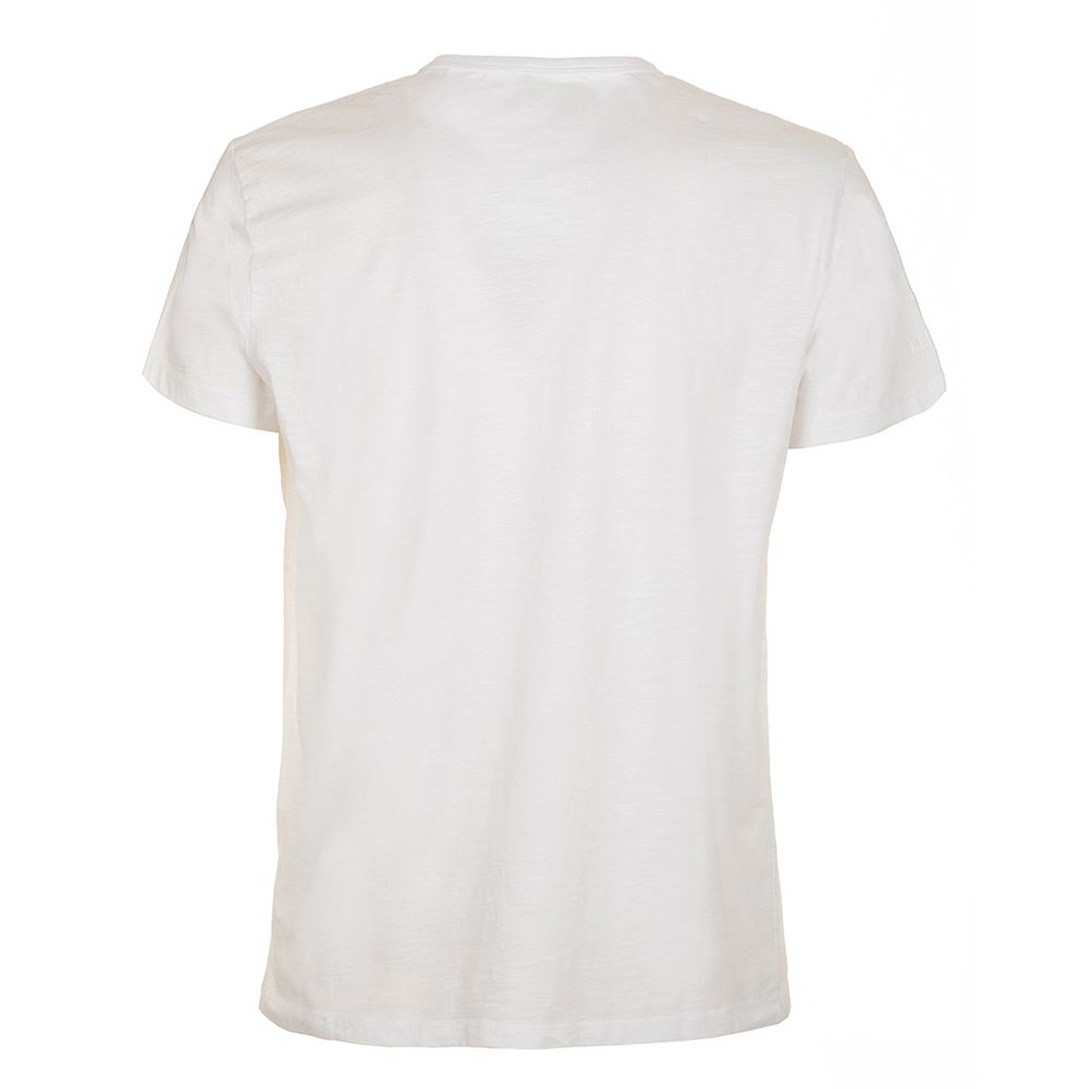 Fred Mello Classic White Cotton Crewneck Tee with Pocket