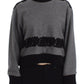 Dolce & Gabbana Elegant Gray Cashmere Blend Lace Sweater