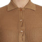 Dolce & Gabbana Beige Knitted Cotton Polo Cardigan Sweater