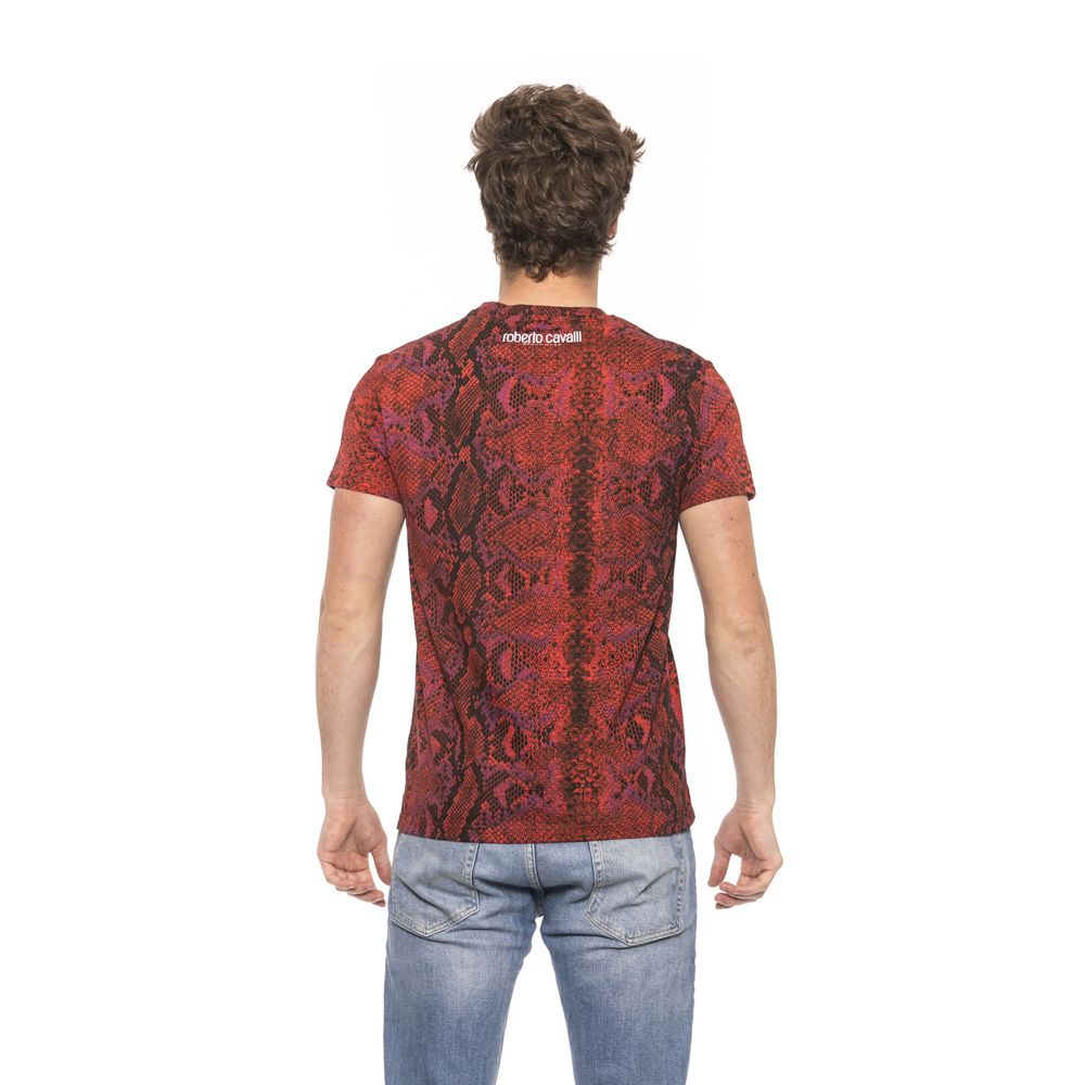 Roberto Cavalli Beachwear Red Cotton Men T-Shirt