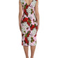 Dolce & Gabbana Elegant Floral Sheath Midi Dress in Pink