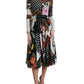 Dolce & Gabbana Elegant Patchwork Silk Midi A-Line Dress