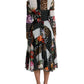 Dolce & Gabbana Elegant Patchwork Silk Midi A-Line Dress