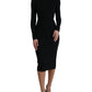 Dolce & Gabbana Elegant Black Bodycon Turtleneck Dress