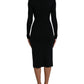 Dolce & Gabbana Elegant Black Bodycon Turtleneck Dress