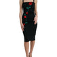 Dolce & Gabbana Elegant Floral Embroidery Wool Midi Dress