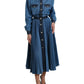 Dolce & Gabbana Elegant Denim A-Line Midi Dress