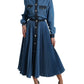 Dolce & Gabbana Elegant Denim A-Line Midi Dress