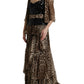 Dolce & Gabbana Elegant Leopard Sequin Tiered Dress