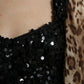 Dolce & Gabbana Elegant Leopard Sequin Tiered Dress