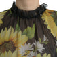 Dolce & Gabbana Elegant Sunflower Silk Maxi Dress