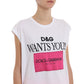 Dolce & Gabbana Chic Sleeveless Cotton Tee with Embroidery