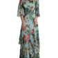 Dolce & Gabbana Elegant Floral Silk Long Dress