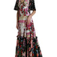 Dolce & Gabbana Elegant Floral Silk Maxi Dress