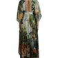 Dolce & Gabbana Elegant Jungle Print Maxi Silk Dress