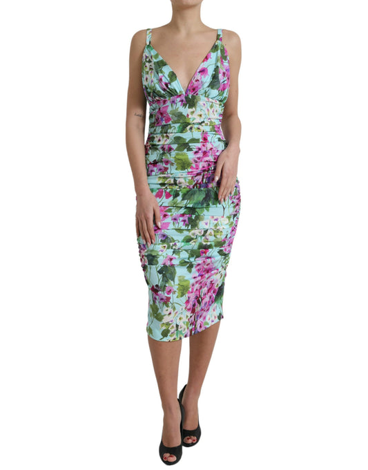 Dolce & Gabbana Elegant Floral Sheath Midi Dress