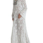 Dolce & Gabbana Elegant White Shift Dress with Crystal Embellishment