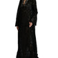 Dolce & Gabbana Elegant Long Sleeve Crystal-Embellished Dress