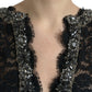 Dolce & Gabbana Elegant Long Sleeve Crystal-Embellished Dress