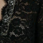 Dolce & Gabbana Elegant Long Sleeve Crystal-Embellished Dress