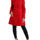 Liu Jo Elegant Red Double Breasted Long Coat