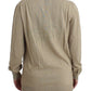 Ermanno Scervino Beige Deep V-Neck Luxury Cardigan