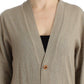 Ermanno Scervino Beige Deep V-Neck Luxury Cardigan