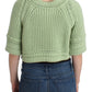 Ermanno Scervino Chic Green Cropped Cotton Sweater