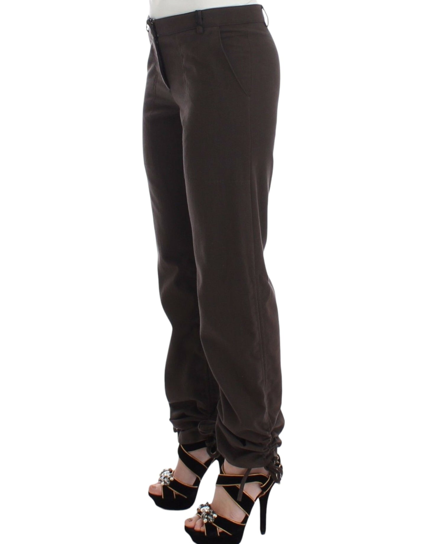 Ermanno Scervino Chic Brown Cotton Dress Pants