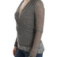 Ermanno Scervino Elegant Gray Wool Blend Deep V-neck Sweater