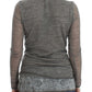 Ermanno Scervino Elegant Gray Wool Blend Deep V-neck Sweater