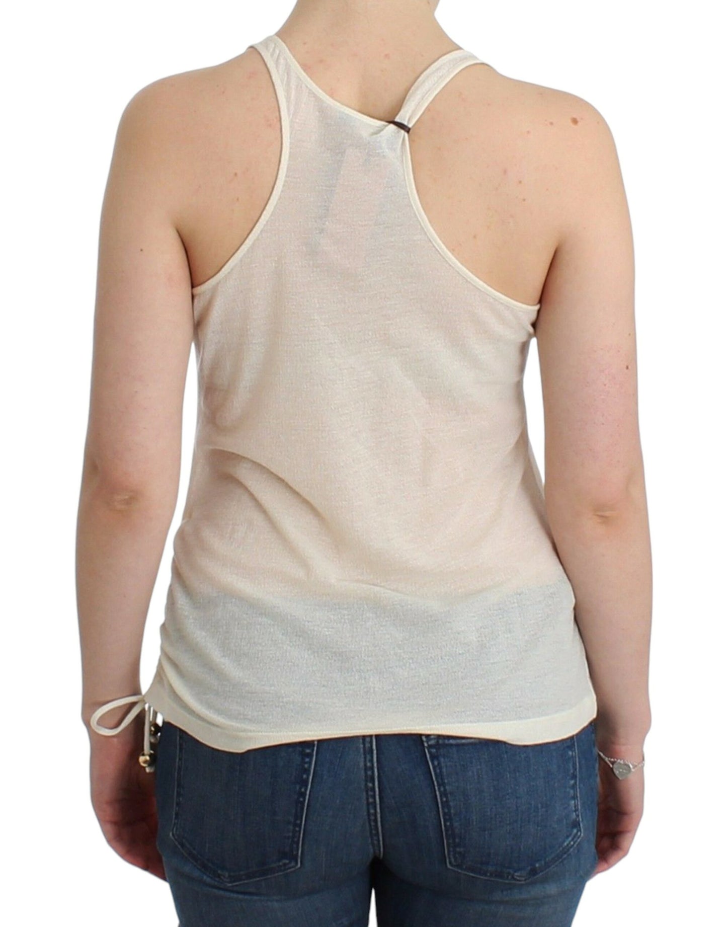 Ermanno Scervino Sophisticated White Cotton Tank Top