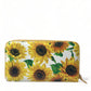 Dolce & Gabbana Sunflower Print Leather Continental Wallet